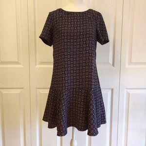 Banana Republic 6P Blue Multicolor Short Sleeve Dress, Good Condition